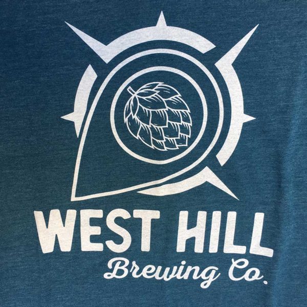 West Hill Brewing Company Classic T-Shirt Blue Detail