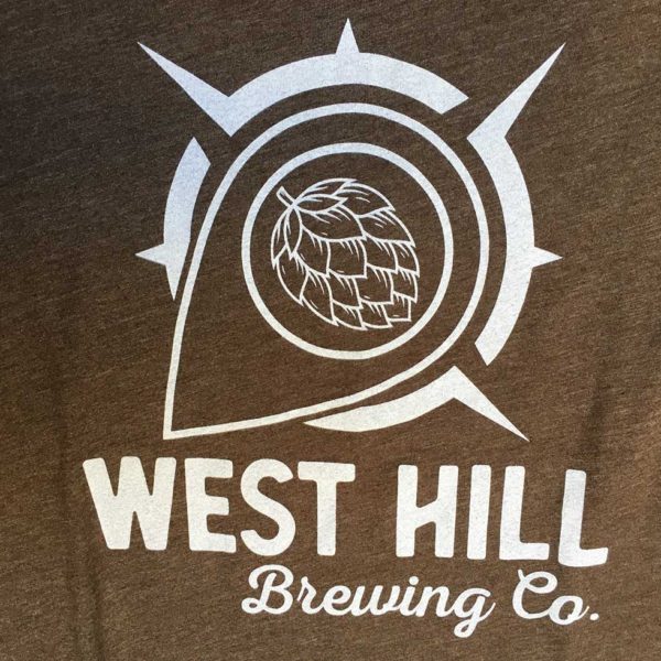 West Hill Brewing Company Classic T-Shirt Brown Detail