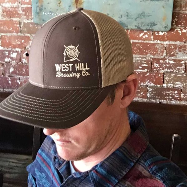 West Hill Brewing Company Logo Trucker Hat Brown & Tan