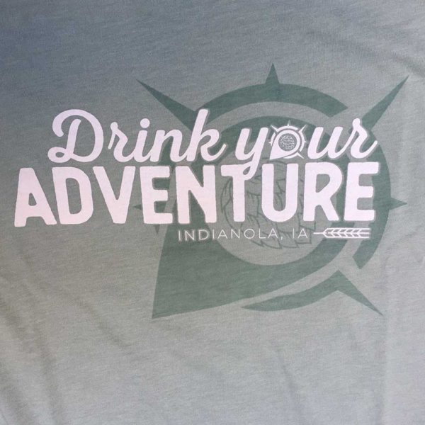 West Hill Brewing Company Drink Your Adventure T-Shirt Seafoam Green Detail
